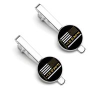 Juego de 2 piezas de clips para corbata con el logo de apoyo a las guerreras del cáncer de mama, clips redondos para corbata y gemelos, ideales como accesorios de lujo para vestir.