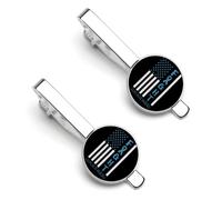 Juego de 2 piezas de clips para corbata y gemelos con el lema "Embajada contra el cáncer de mama y colon" de la organización Breast Cancer Warrior Support Squad.