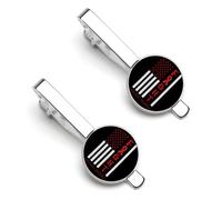 Juego de 2 piezas de clips para corbata y gemelos con el lema "Embajadora Cáncer de Mama - Apoyo a Guerreros contra la Anemia Falciforme".