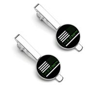 Juego de 2 piezas de clips para corbata y gemelos con el logo de la organización Breast Cancer Warrior Support Squad y Liver Cancer. Incluye un pasador de corbata redondo y gemelos. Un accesorio de lu