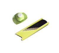 Juego de 2 piezas de cortador ondulado para patatas con hoja de acero inoxidable + protector de dedos para cortar frutas y verduras en ondas o patrón de rejilla