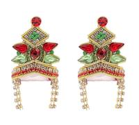 Juego de 2 piezas de diseñador Ladoo Gopal Mukut para Laddu Gopal Devi Maa Radha Krishna Ganesha, diosa tradicional india, juego de joyas de diosa Sringar, joyería de dios para estatua de ídolo