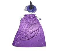 Juego de 2 piezas de disfraz de bruja de Halloween, sombrero de mago, capa de mago, juego de capa de mago para niños y adultos, accesorios para actuaciones en escenario, sombrero de Halloween, diadema