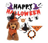 Juego de 2 piezas de ropa de Halloween para mascotas, materiales de poliéster, disfraces de cosplay para fiesta, celebración, fiesta, decoración