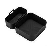 Juego de 2 piezas de silicona para freidora de aire caliente Dual Basket - Apto para lavavajillas, accesorios con drenaje de aceite para Tefal para Cosori Princess (negro)