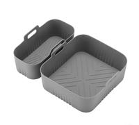 Juego de 2 piezas de silicona para freidora doble para freidora de aire caliente, paredes gruesas y aptas para lavavajillas, optimizadas para Tefal para cosori para midea, absorción de grasa, sin BPA