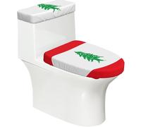 Juego de 2 piezas de tapa de inodoro y tapa de tanque de inodoro, diseño elástico de impresión completa, se adapta a la mayoría de inodoros