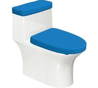 Juego de 2 piezas de tapa de inodoro y tapa de tanque de inodoro, diseño elástico de impresión completa, se adapta a la mayoría de inodoros de color azul natural