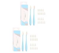 Juego de 2 piezas de tocón de mezcla ABS + 20 puntas de esponja herramientas de sombreado para reflejos artísticos y licuadora de detalles finos