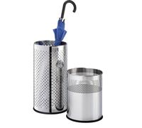 Juego de 2 piezas, paragüero y papelera acero inoxidable, chapa perforada