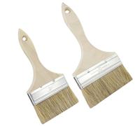 Juego de 2 pinceles de barniz de 4 pulgadas y 5 pulgadas, perfecto para grandes superficies con mango de madera, conjunto de pinceles para barniz, aceites, pinturas de pared