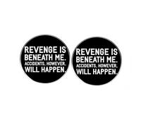 Juego de 2 pines divertidos: la venganza está debajo de mí, accidentes sin embargo sucederán, insignias motivacionales y humorísticas para chaquetas, mochilas y sombreros