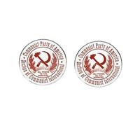 Juego de 2 pines esmaltados del Partido Comunista de América, insignia de trabajadores de martillo y hoz, broche de botón de aleación, pin de solapa de declaración política, regalo coleccionable de