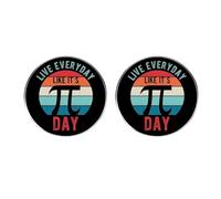 Juego de 2 pines Live Every Day Like It's Pi Day - Insignia de aleación, diseño retro degradado, divertido regalo para amantes de las matemáticas para la celebración del día de Pi