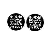 Juego de 2 pines My SARCASM IS SO ADVANCED That People Really Think I'm Stupid, insignia humorística autodeprecante, divertidos broches para regalo, juego de pines sarcásticos para personas que aman