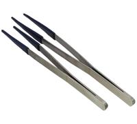 Juego de 2 pinzas con puntas de PVC - Uso para limpieza ultrasónica en relojería y joyería. Longitud de 205 mm y 250 mm