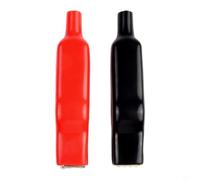 Juego de 2 pinzas de cocodrilo de 20 A aisladas de acero niquelado, puntas de prueba de doble cara para pruebas eléctricas DIY y cables de prueba, resistentes y negros (1 rojo y 1 negro)