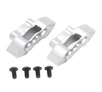 Juego de 2 pinzas de freno de disco delanteras y traseras de metal, de alto rendimiento, de aleación de aluminio duradera, piezas de actualización para LOSI SUPER BAJA REY 1/6 RC (Plata)