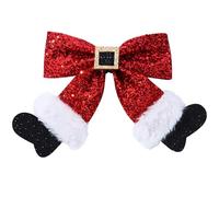 Juego de 2 pinzas para el pelo con lentejuelas brillantes de Navidad, pasadores rojos con purpurina para niñas y mujeres, accesorios para el cabello para fiestas de Navidad e idea de regalo