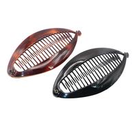 Juego de 2 pinzas para el pelo de pl tano, color marr n concha y negro, de Parcelona French Flat Fat Fish