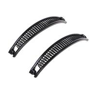 Juego de 2 pinzas para el pelo de plátano de moda simple en blanco y negro para coleta, para mujeres y niñas, diadema ancha de metal con purpurina, hecha a mano, colorido estampado floral de leopardo