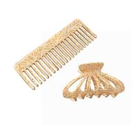 Juego de 2 pinzas para el pelo para mujer francesa con peine para cabeza, acetato de celulosa de leopardo, hueco geométrico
