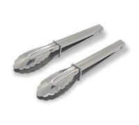 Juego de 2 pinzas para servir de cocina de metal con 7 mini pinzas festoneadas y cierres deslizantes de Handy Housewares, 1 juego