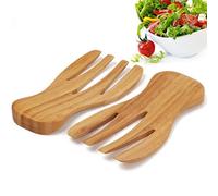 Juego de 2 pinzas para servir ensalada y servir ensalada, de bambú