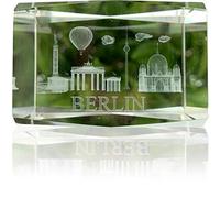 Juego de 2 pisapapeles 3D con grabado láser de BERLIN | caja de regalo de 4x6 cm | cuboide de vidrio | souvenir