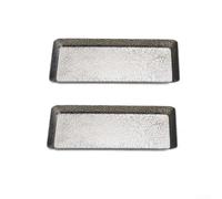 Juego de 2 placas de calefacción rectangulares de acero inoxidable con aislamiento de barbacoa para el hogar al aire libre asar utensilios de cocina de color plateado