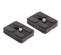 Juego de 2 placas de liberación rápida de repuesto para el kit de trípode de viaje Benro A0350Q0K MeFoto Backpacker (negro)
