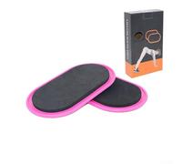 Juego de 2 placas deslizantes de pilates para entrenamiento de fitness central y total del cuerpo, doble para uso en alfombras y suelos de madera dura (rosa)