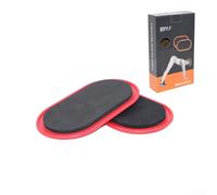 Juego de 2 placas deslizantes de pilates para entrenamiento de fitness central y total del cuerpo, doble para uso en alfombras y suelos de madera dura (rojo)