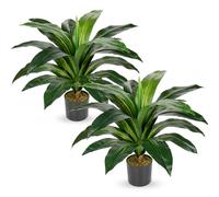 Juego de 2 plantas artificiales grandes Dragón Planta Artificial Árbol Grande en Maceta Árbol Artificial para Interior y Exterior, Decoración Moderna Baño Salón Dormitorio Balcón