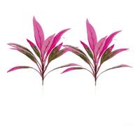 Juego de 2 plantas artificiales realistas para helechos y dracaena, con protección UV, para decoración de patio al aire libre, jardín, bajo mantenimiento, rojo y morado, 53 cm (15 hojas)