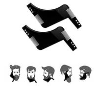 Juego de 2 plantillas de barba, herramienta de modelado de barba, molde de modelado de barba, patillas de pelo facial, bigote, herramienta de contorno para recortar bigote, peine de cuidado para