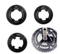 Juego de 2 platos de cadena asimétricos 110 mm para Shimano 105 R7000 R8000 | Dura-Ace, Aluminio ligero 7075-T651 Piñón 53-39T Pieza de repuesto para bicicleta de carretera Negro