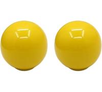 Juego de 2 pomos cerámica blanca vintage para muebles y cajones, Amarillo | Tiradores redondos decorativos para armarios y cómodas, estilo retro y acabado liso