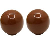 Juego de 2 pomos cerámica blanca vintage para muebles y cajones, Marrón | Tiradores redondos decorativos para armarios y cómodas, estilo retro y acabado liso