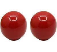 Juego de 2 pomos cerámica blanca vintage para muebles y cajones, Rojo | Tiradores redondos decorativos para armarios y cómodas, estilo retro y acabado liso