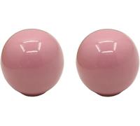 Juego de 2 pomos cerámica blanca vintage para muebles y cajones, Rosa claro | Tiradores redondos decorativos para armarios y cómodas, estilo retro y acabado liso