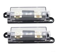 Juego de 2 portafusibles con fusibles de 100 A, 150 A, 300 A, bloque de terminales chapado en oro de 32 V, inversor de coche, sistemas de energía alternativos (100 A)