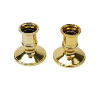 Juego de 2 portavelas cónicos de plástico diseñados para formas tradicionales de candelabros estándar, perfectos para centros de mesa y decoración del hogar (dorado)