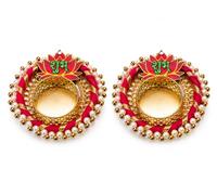 Juego de 2 portavelas Diwali Diya Deepawali Puja, regalos y decoración de