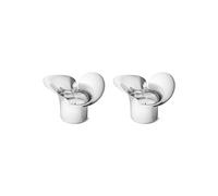Juego de 2 portavelas Georg Jensen Bloom Botanica en plata y acero inoxidable pulido.
