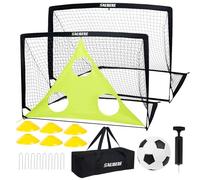Juego de 2 porterías de fútbol de 6 x 4 pies para Patio Trasero, Red de fútbol portátil desplegable para Patio Trasero para jóvenes, Equipo de Entrenamiento de fútbol, Objetivo de portería de fútbol,