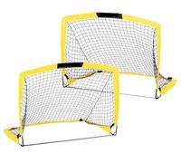 Juego de 2 porterías fútbol, tamaño 3,6'x2,7', Red emergente Plegable portátil for portería Entrenamiento en el Patio Trasero for niños y jóvenes para Entrenamiento(Yellow)