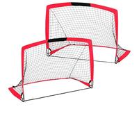 Juego de 2 porterías fútbol, tamaño 3,6'x2,7', Red emergente Plegable portátil for portería Entrenamiento en el Patio Trasero for niños y jóvenes para Entrenamiento(Red)