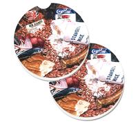 """"Juego de 2 posavasos para autom vil Caroline's Treasures Red Beans & Rice 8536CARC 2.56 Multicolor""""