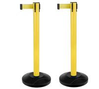 Juego de 2 Postes Postes Separadores Catenarias Base Rellenable con Agua para Fiestas y Actividades en Colas(Yellow,300cm/10ft)
